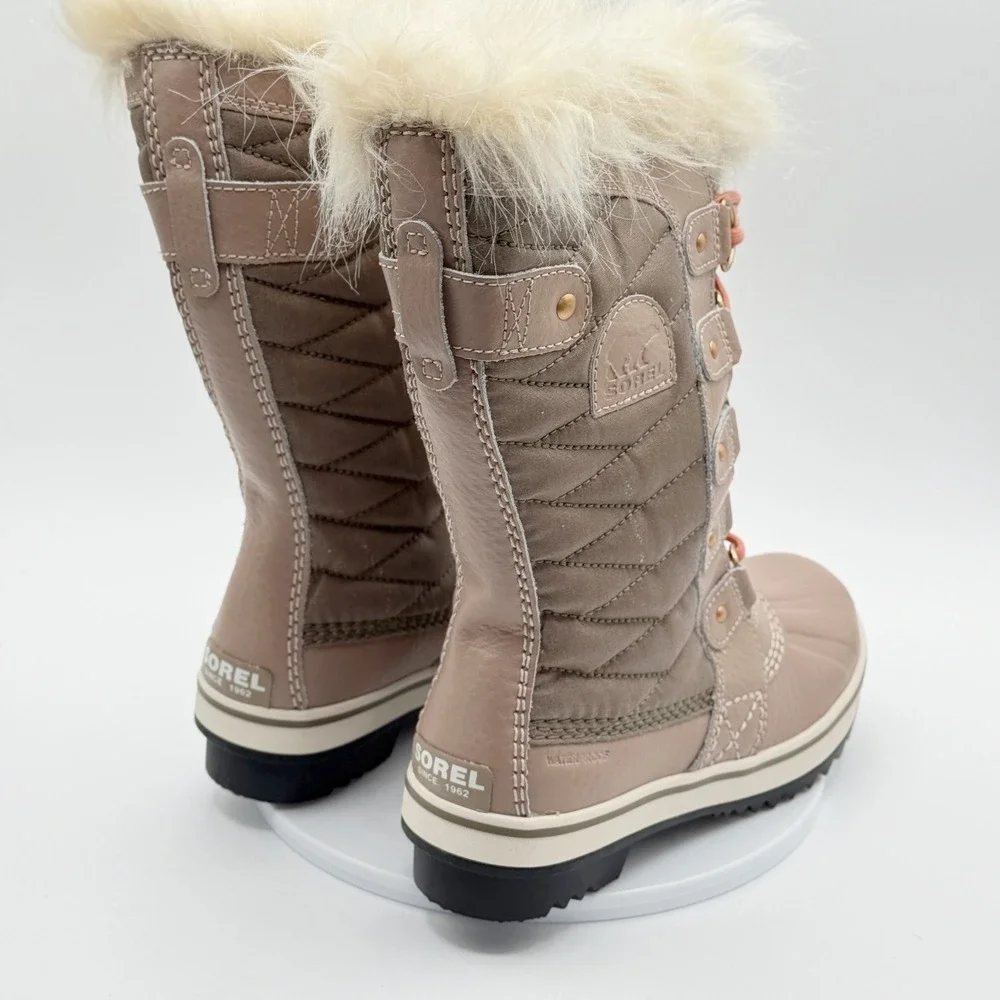 Sorel Tofino Ii Boots Size 5 Womens Omega Taupe/Pink Snow‎ Waterproof NEW